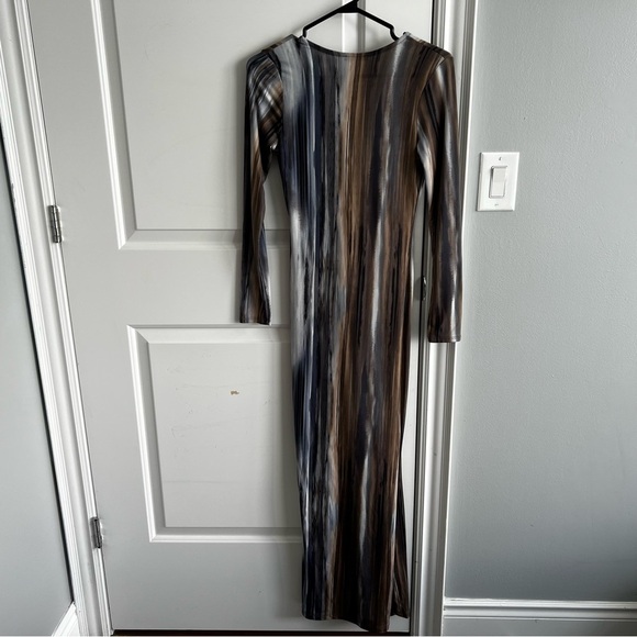 Fashion Nova Blue Grey Bodycon Dress Neck Sleeveless - Picture 3 of 4